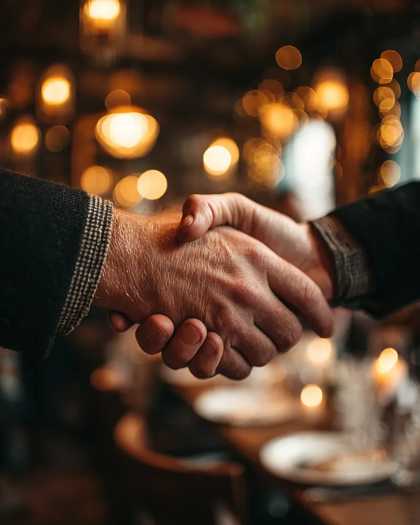 Handshake representing deals closed with the right customers